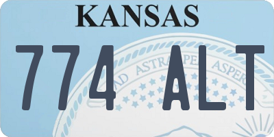 KS license plate 774ALT
