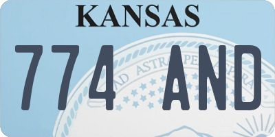 KS license plate 774AND
