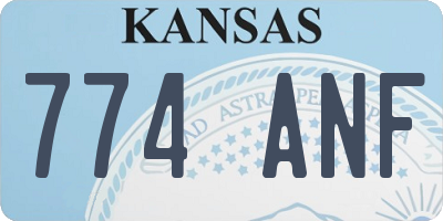 KS license plate 774ANF