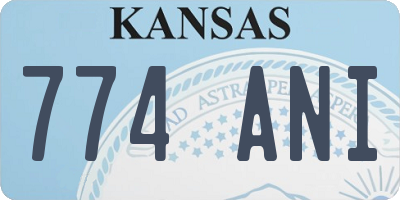 KS license plate 774ANI