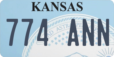 KS license plate 774ANN