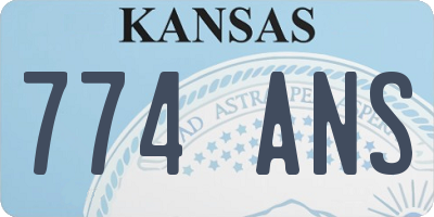 KS license plate 774ANS