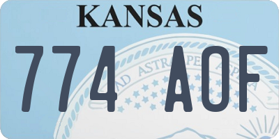 KS license plate 774AOF