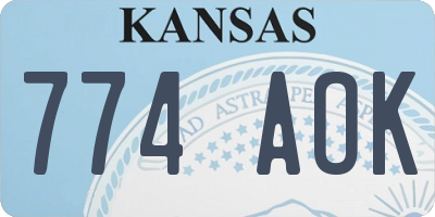 KS license plate 774AOK