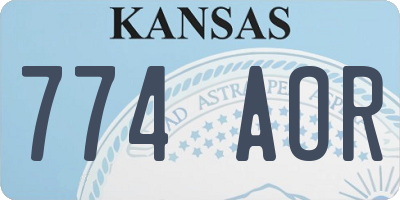 KS license plate 774AOR