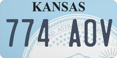 KS license plate 774AOV