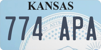 KS license plate 774APA