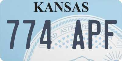 KS license plate 774APF