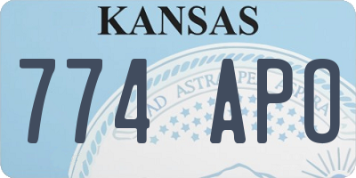 KS license plate 774APO