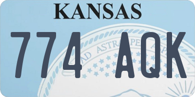 KS license plate 774AQK