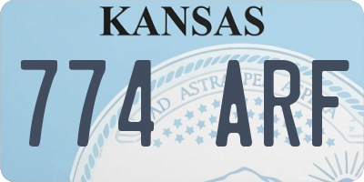 KS license plate 774ARF