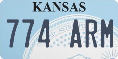 KS license plate 774ARM