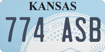 KS license plate 774ASB