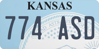 KS license plate 774ASD
