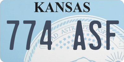 KS license plate 774ASF