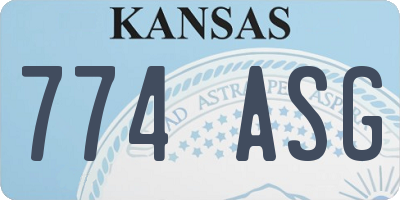 KS license plate 774ASG