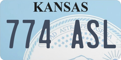 KS license plate 774ASL