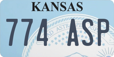 KS license plate 774ASP