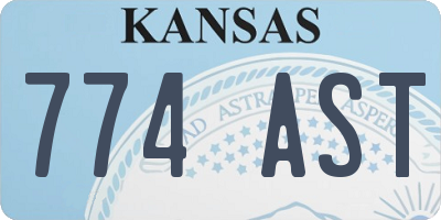KS license plate 774AST