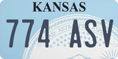 KS license plate 774ASV