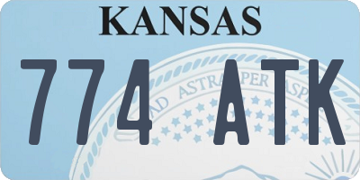 KS license plate 774ATK