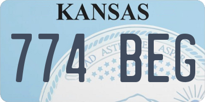 KS license plate 774BEG