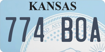 KS license plate 774BOA