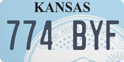 KS license plate 774BYF