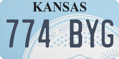 KS license plate 774BYG