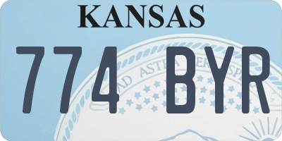 KS license plate 774BYR
