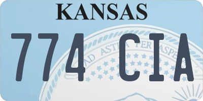 KS license plate 774CIA