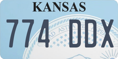 KS license plate 774DDX