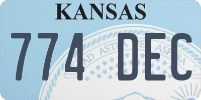 KS license plate 774DEC