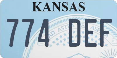 KS license plate 774DEF