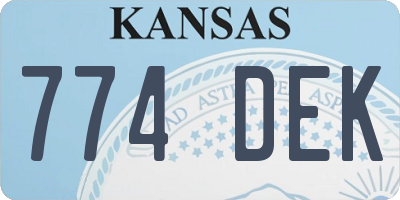 KS license plate 774DEK