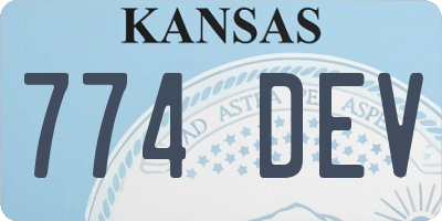 KS license plate 774DEV