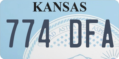 KS license plate 774DFA