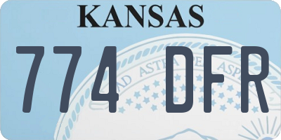 KS license plate 774DFR