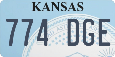 KS license plate 774DGE