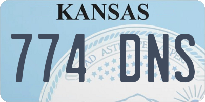 KS license plate 774DNS
