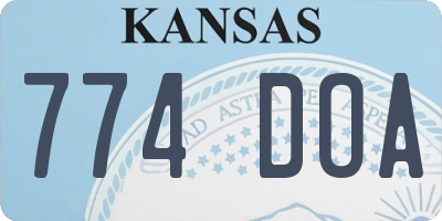 KS license plate 774DOA