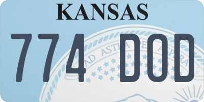 KS license plate 774DOD