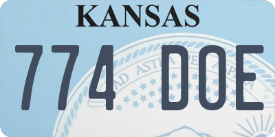 KS license plate 774DOE