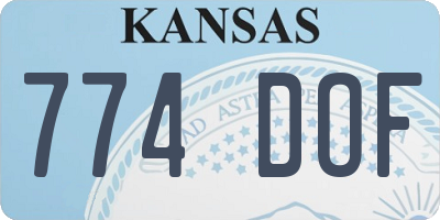 KS license plate 774DOF