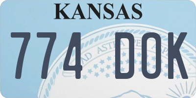 KS license plate 774DOK
