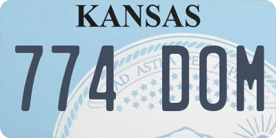 KS license plate 774DOM