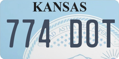 KS license plate 774DOT