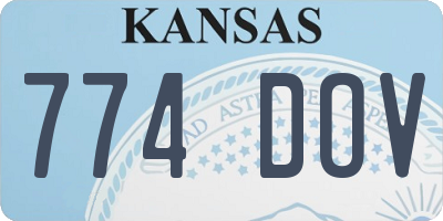 KS license plate 774DOV