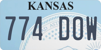 KS license plate 774DOW