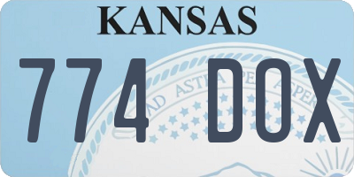 KS license plate 774DOX